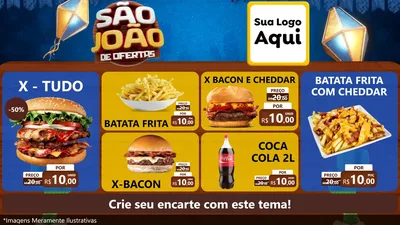 Modelo de TV para TV Horizontal com o tema São João Ofertas Imbatíveis! - Junina para Hamburgueria