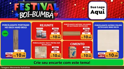 Modelo de TV para TV Horizontal com o tema Festival Boi-Bumbá para Pisos e revestimentos