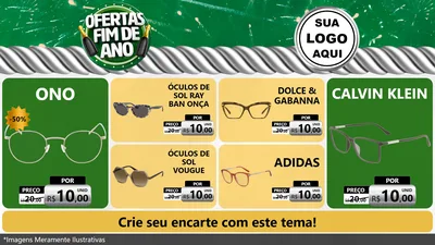 Modelo de TV para TV Horizontal com o tema Ofertas Fim de Ano para Óticas