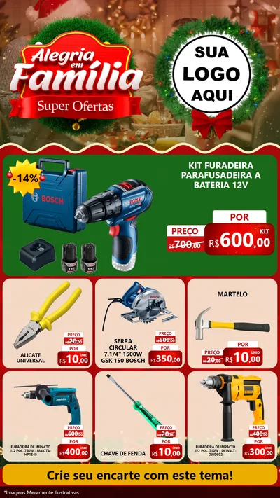 Modelo de Rede Social para Stories com o tema Alegria Em Família - Super Ofertas para Maquinas e Ferramentas