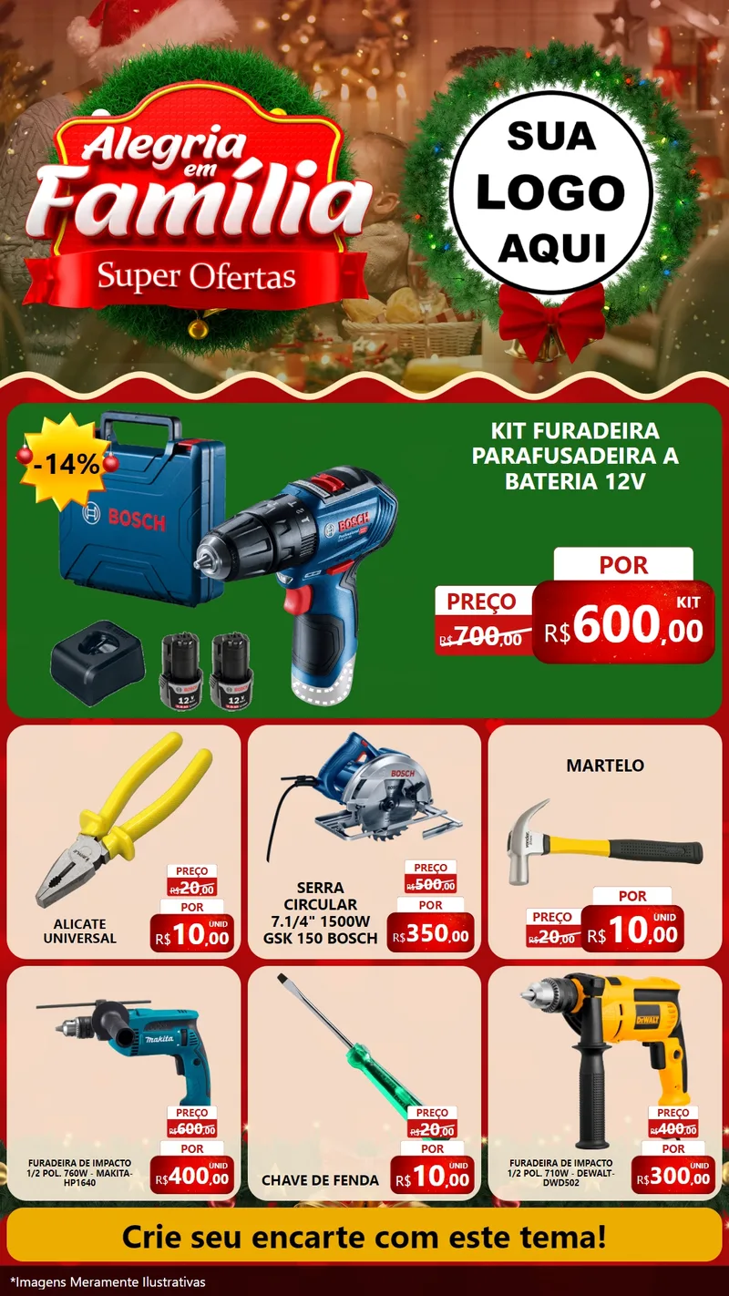 Modelo de Rede Social para Stories com o tema Alegria Em Família - Super Ofertas para Maquinas e Ferramentas