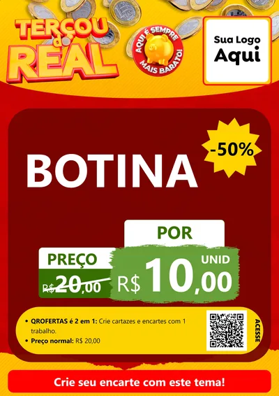Modelo de Cartaz para Cartaz A4 Vertical com o tema Terçou do Real para Agropecuária