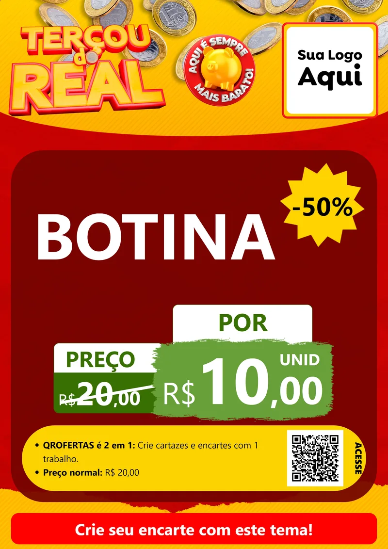 Modelo de Cartaz para Cartaz A4 Vertical com o tema Terçou do Real para Agropecuária
