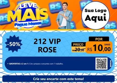 Modelo de Cartaz para Cartaz A4 Horizontal com o tema Leve Mais, Pague Menos para Perfumes
