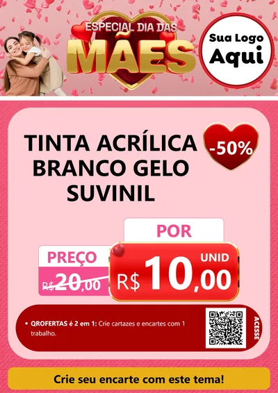 Modelo de Cartaz para Cartaz A4 Vertical com o tema Especial Dia Das Mães para Tintas e Ferramentas