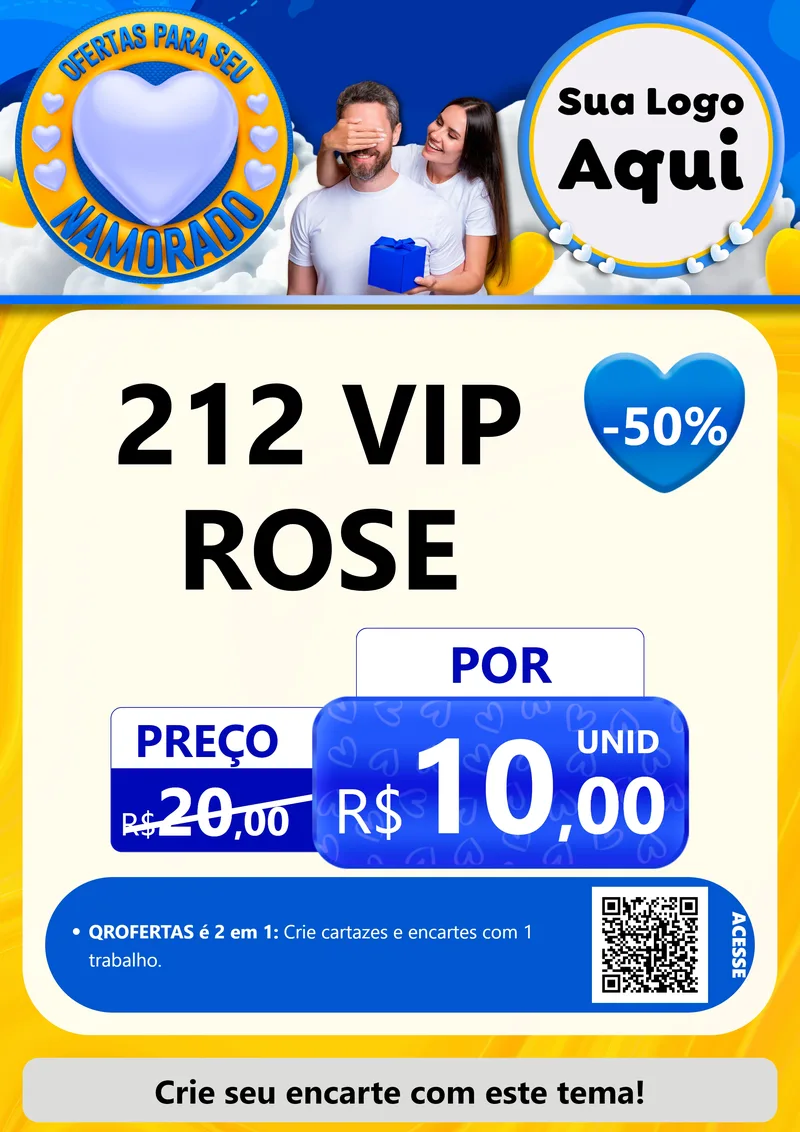 Modelo de Cartaz para Cartaz A4 Vertical com o tema Ofertas Para Seu Namorado para Perfumes