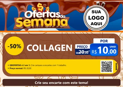 Modelo de Cartaz para Cartaz A4 Horizontal com o tema Ofertas da Semana - Páscoa para Suplementos alimentares