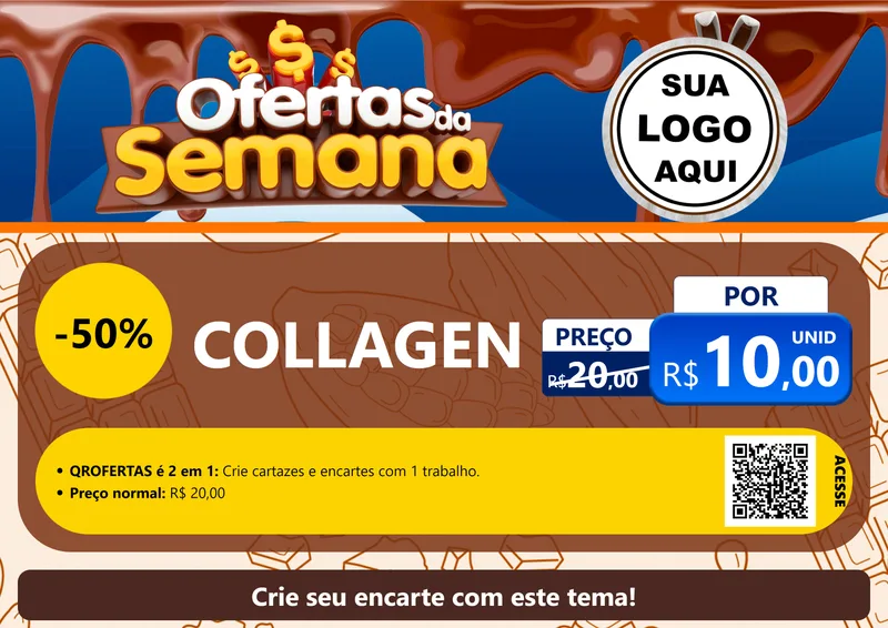 Modelo de Cartaz para Cartaz A4 Horizontal com o tema Ofertas da Semana - Páscoa para Suplementos alimentares