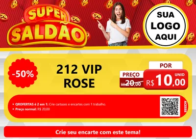 Modelo de Cartaz para Cartaz A4 Horizontal com o tema Super Saldão para Perfumes