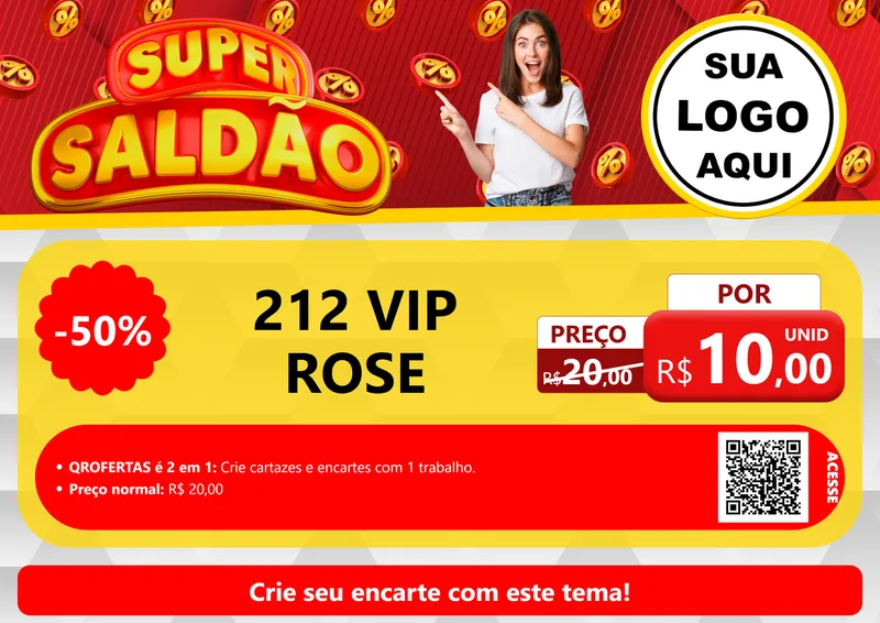 Modelo de Cartaz para Cartaz A4 Horizontal com o tema Super Saldão para Perfumes