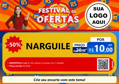 Modelo de Cartaz para Cartaz A4 Horizontal com o tema Festival de Ofertas para Tabacaria