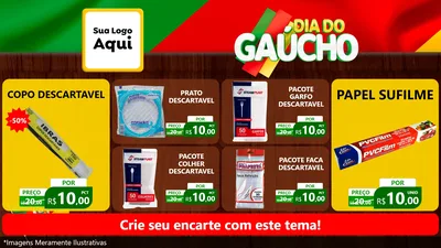 Modelo de TV para TV Horizontal com o tema Dia do Gaúcho para Embalagens
