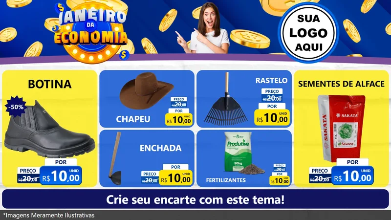 Modelo de TV para TV Horizontal com o tema Janeiro da Economia para Agropecuária
