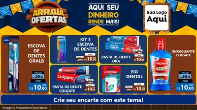 Modelo de TV para TV Horizontal com o tema Arraiá de Ofertas - Junina para Higiene Pessoal