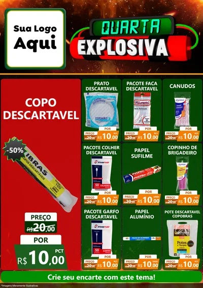 Modelo de Encarte para Encarte A4 Vertical com o tema Quarta Explosiva para Embalagens