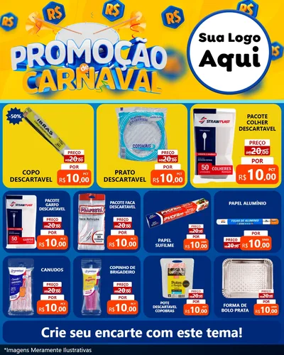 Modelo de Rede Social para Feed Instagram com o tema Promoção de Carnaval para Embalagens