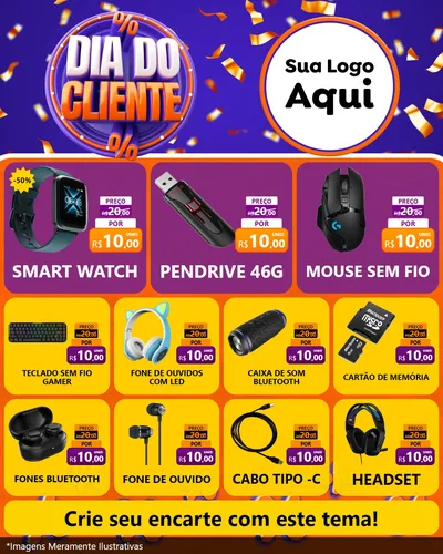 Modelo de Rede Social para Feed Instagram com o tema Dia do Cliente para Informática
