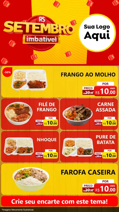Modelo de TV para TV Vertical com o tema Setembro Imbatível para Restaurante