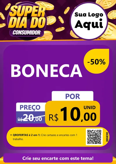 Modelo de Cartaz para Cartaz A4 Vertical com o tema Super Dia do Consumidor para Brinquedos