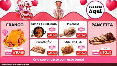 Modelo de TV para TV Horizontal com o tema Mês da Mulher para Assados