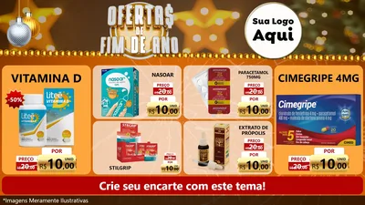 Modelo de TV para TV Horizontal com o tema Ofertas de Fim de Ano para Farmácia