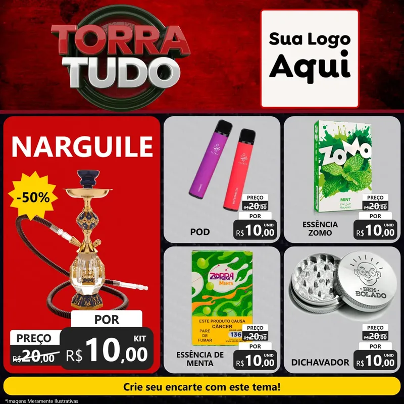 Modelo de Rede Social para Feed Facebook com o tema Torra Tudo para Tabacaria