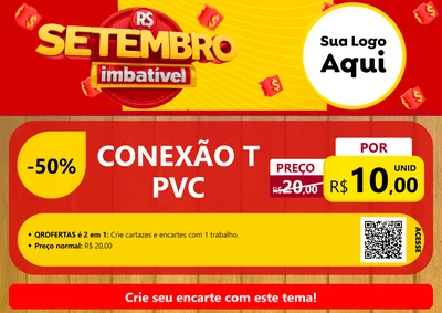Modelo de Cartaz para Cartaz A4 Horizontal com o tema Setembro Imbatível para Tubos e conexões