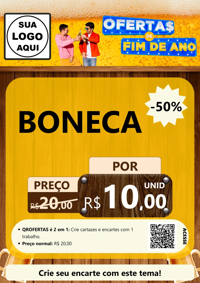 Modelo de Cartaz para Cartaz A4 Vertical com o tema Ofertas de Fim de Ano para Brinquedos