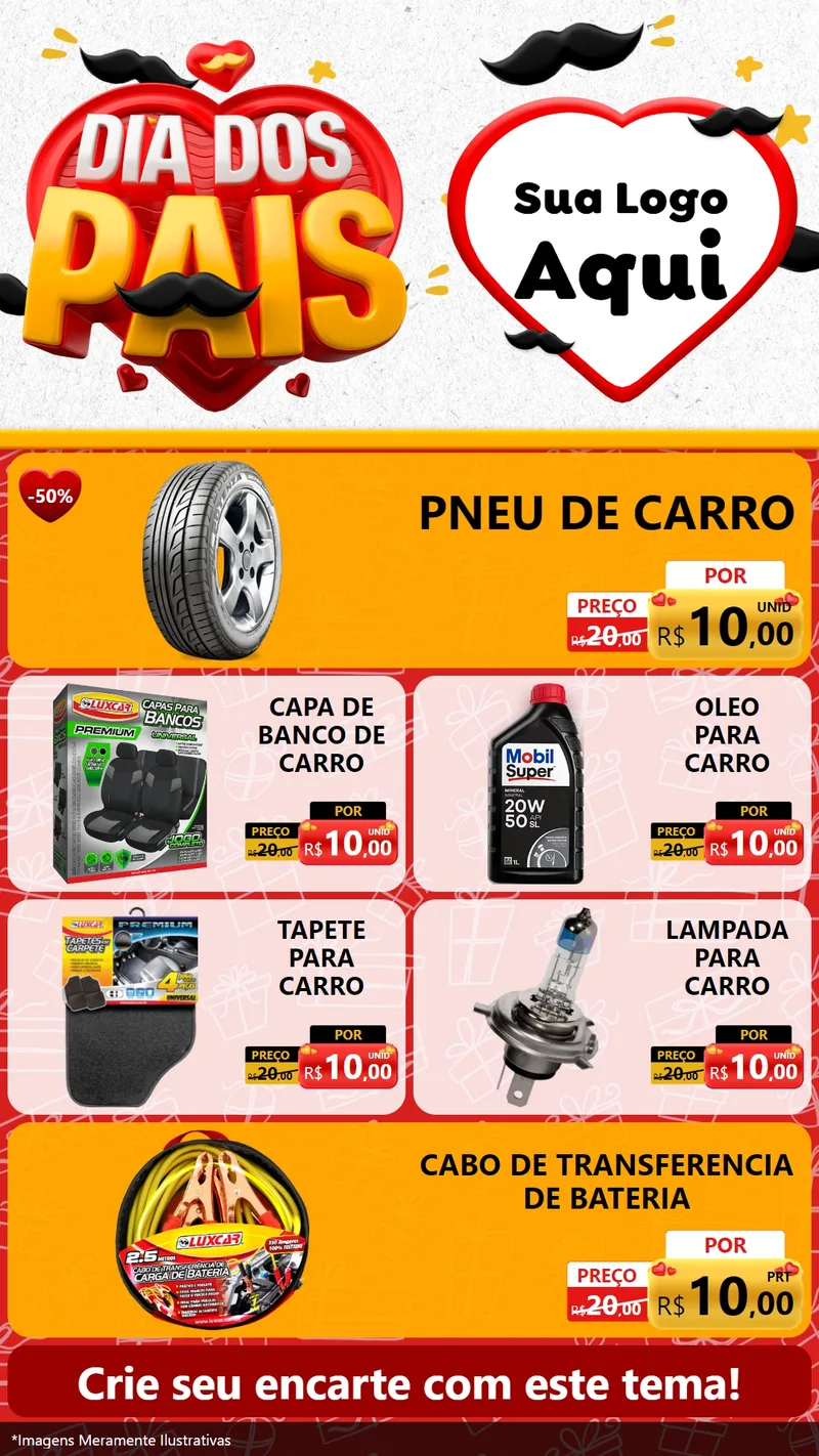 Modelo de TV para TV Vertical com o tema Dia dos Pais para Auto peças