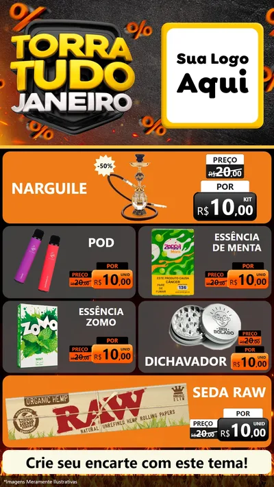 Modelo de TV para TV Vertical com o tema Torra Tudo Janeiro para Tabacaria