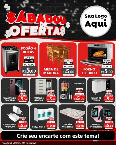 Modelo de Rede Social para Feed Instagram com o tema Sabadou de Ofertas para Móveis e Eletro