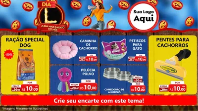 Modelo de TV para TV Horizontal com o tema Dia L - O Dia Mais Barato Do Mês para Pet Shop