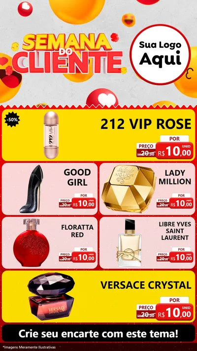 Modelo de TV para TV Vertical com o tema Semana do Cliente para Perfumes
