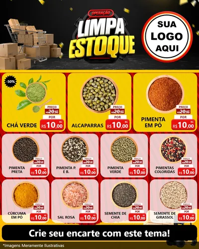 Modelo de Rede Social para Feed Instagram com o tema Operação Limpa Estoque para Produtos Naturais