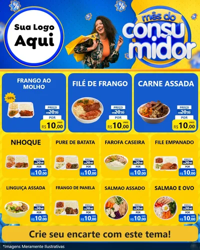 Modelo de Rede Social para Feed Instagram com o tema Mês do Consumidor para Restaurante