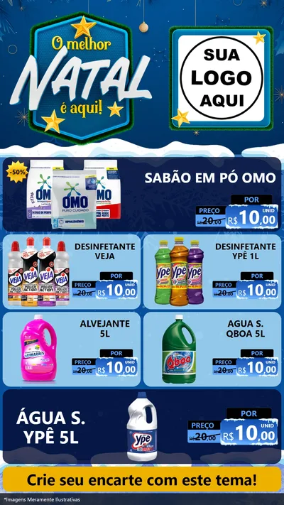 Modelo de TV para TV Vertical com o tema O Melhor Natal É Aqui! para Produtos de Limpeza