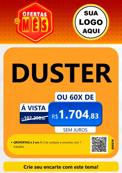 Modelo de Cartaz para Cartaz A4 Vertical com o tema Ofertas do Mês para Concessionaria de Carros