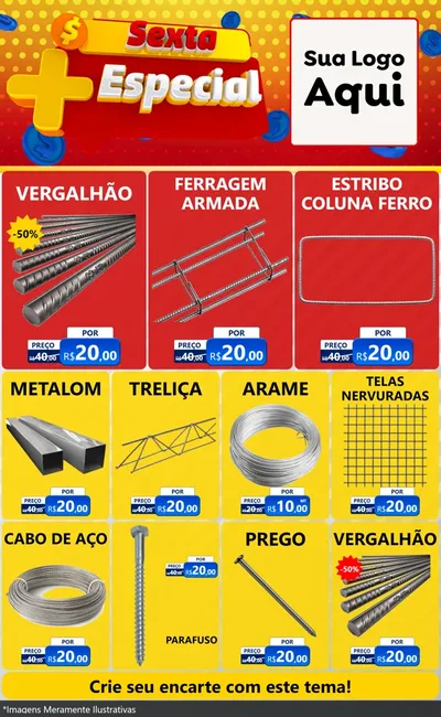 Modelo de Encarte para Encarte Grande com o tema Sexta Mais Especial para Ferragens