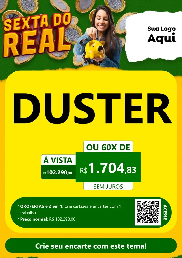 Modelo de Cartaz para Cartaz A4 Vertical com o tema Sexta do Real para Concessionaria de Carros