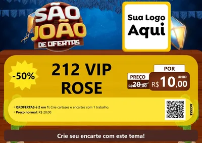 Modelo de Cartaz para Cartaz A4 Horizontal com o tema São João Ofertas Imbatíveis! - Junina para Perfumes