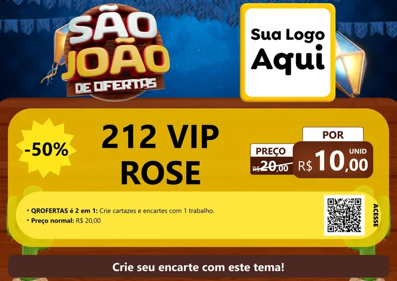 Modelo de Cartaz para Cartaz A4 Horizontal com o tema São João Ofertas Imbatíveis! - Junina para Perfumes