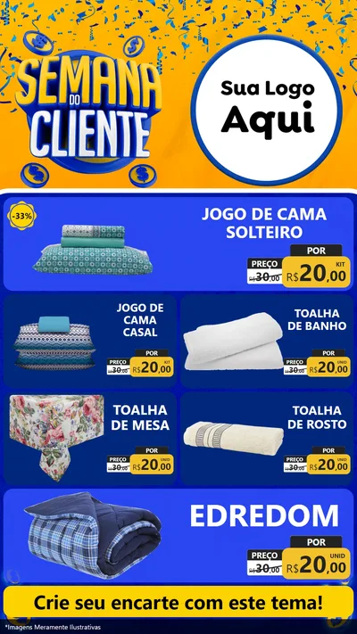 Modelo de TV para TV Vertical com o tema Semana do Cliente para Cama, Mesa e Banho