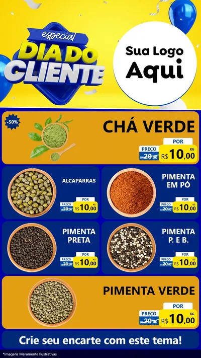 Modelo de TV para TV Vertical com o tema Especial Dia do Cliente para Produtos Naturais