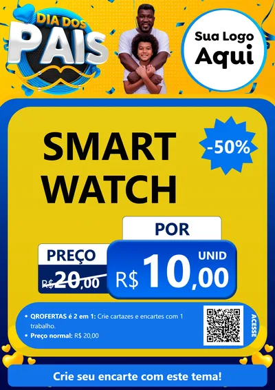 Modelo de Cartaz para Cartaz A4 Vertical com o tema Dia dos Pais para Informática