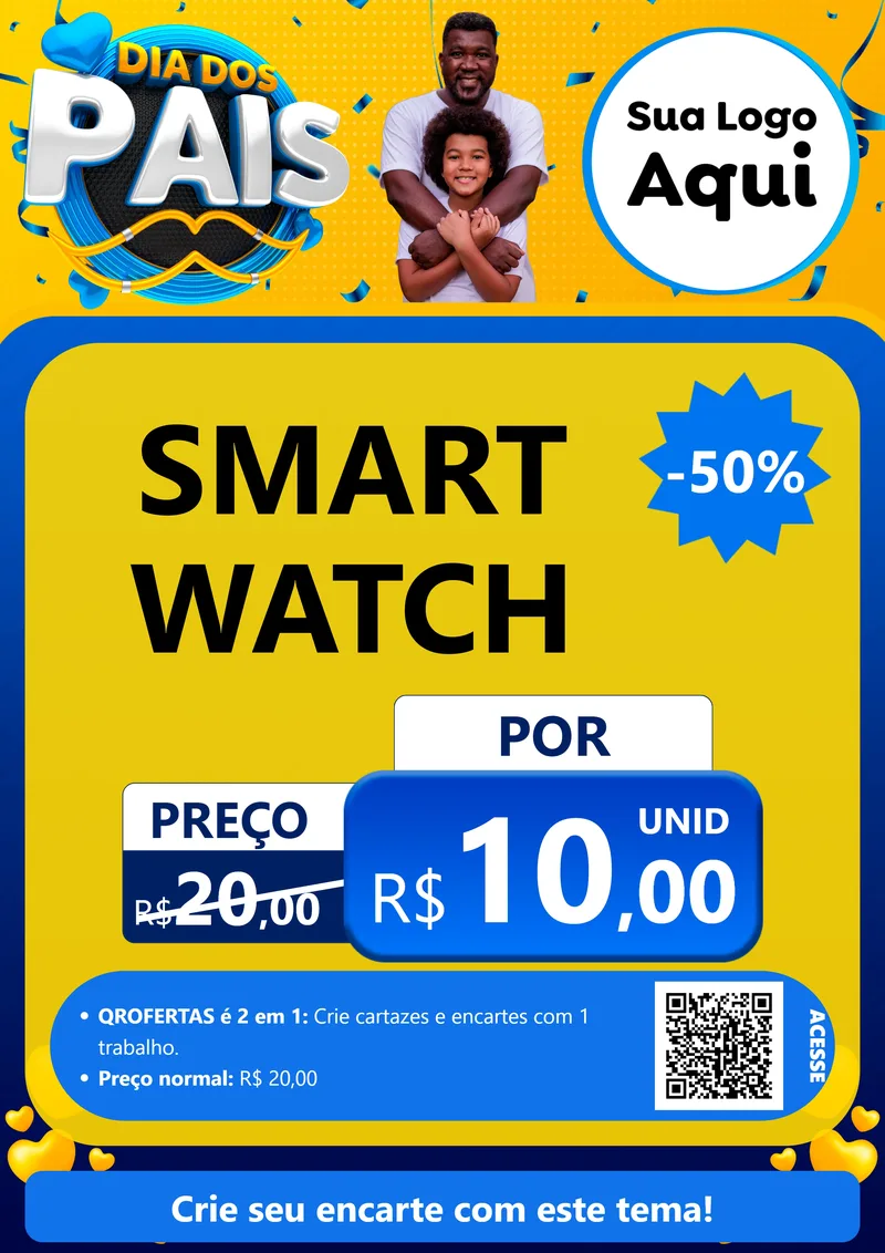 Modelo de Cartaz para Cartaz A4 Vertical com o tema Dia dos Pais para Informática