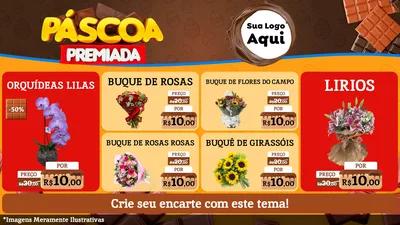 Modelo de TV para TV Horizontal com o tema Páscoa Premiada para Floricultura e jardim