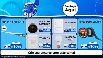 Modelo de TV para TV Horizontal com o tema Novembro Azul para Materiais Elétricos