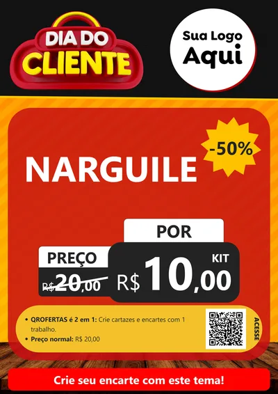 Modelo de Cartaz para Cartaz A4 Vertical com o tema Dia do Cliente para Tabacaria