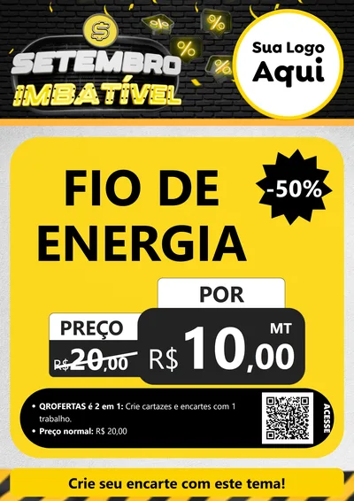 Modelo de Cartaz para Cartaz A4 Vertical com o tema Setembro Imbatível para Materiais Elétricos