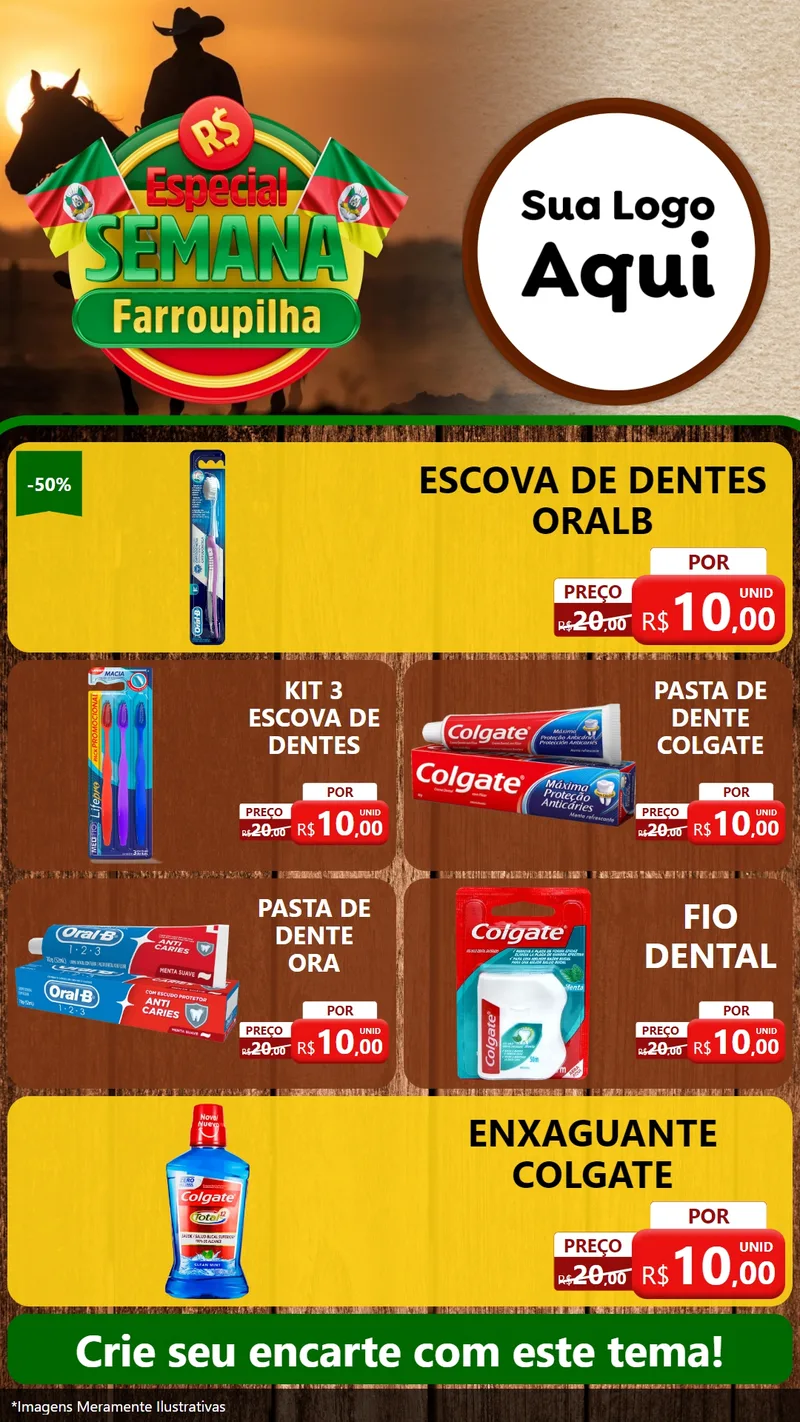 Modelo de TV para TV Vertical com o tema Especial Semana Farroupilha para Higiene Pessoal